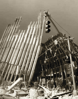 Les ruines du World Trade Center.